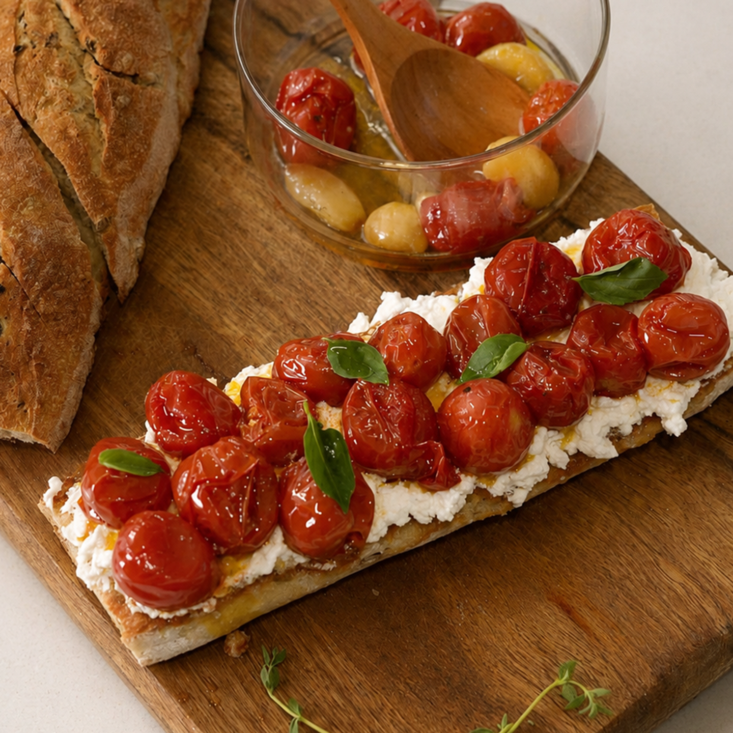 Tomato Burrata Baguette Toast