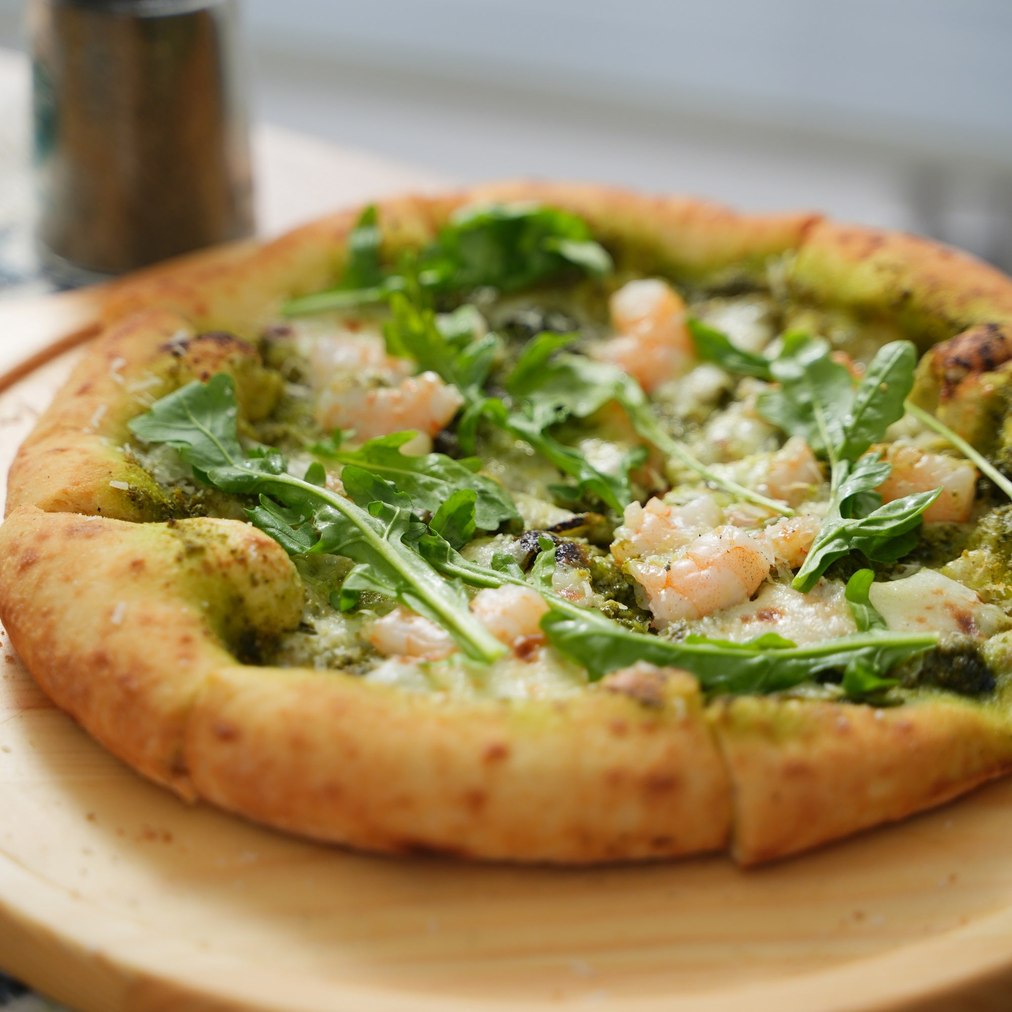 Basil, Mozzarella & Prawn Pizza Recipe | Fresh Italian-Style Seafood Pizza