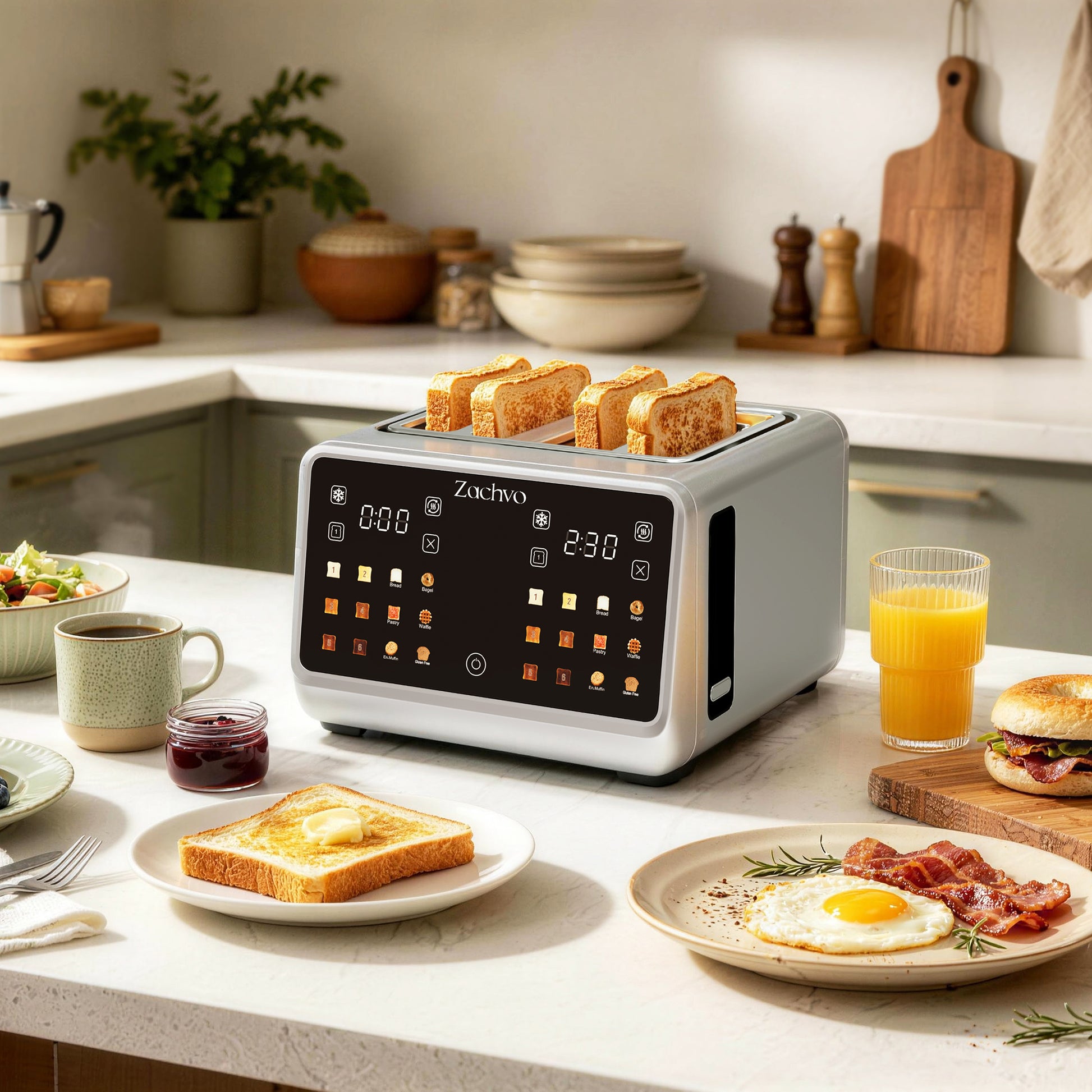 Zachvo-Glow-F1 4-Scheiben-Toaster mit LED-Touchscreen