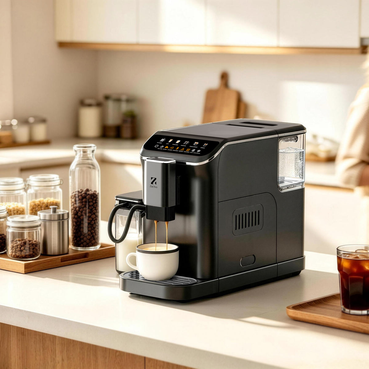 Zachvo-Virto-F1-Automatic Coffee Machine with Milk Container