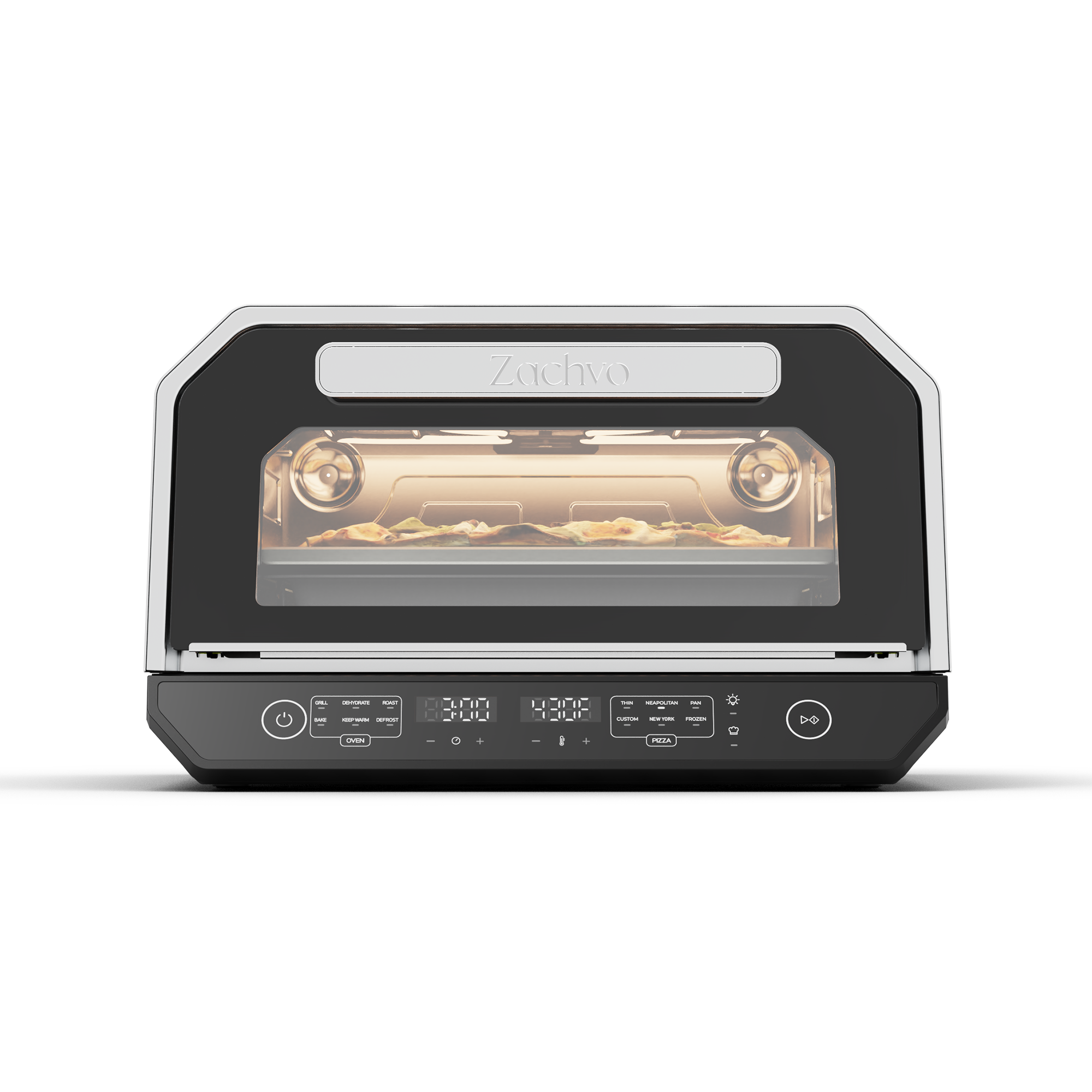 Zachvo-Foma-P113 Pizza Oven with Top Window-Silver