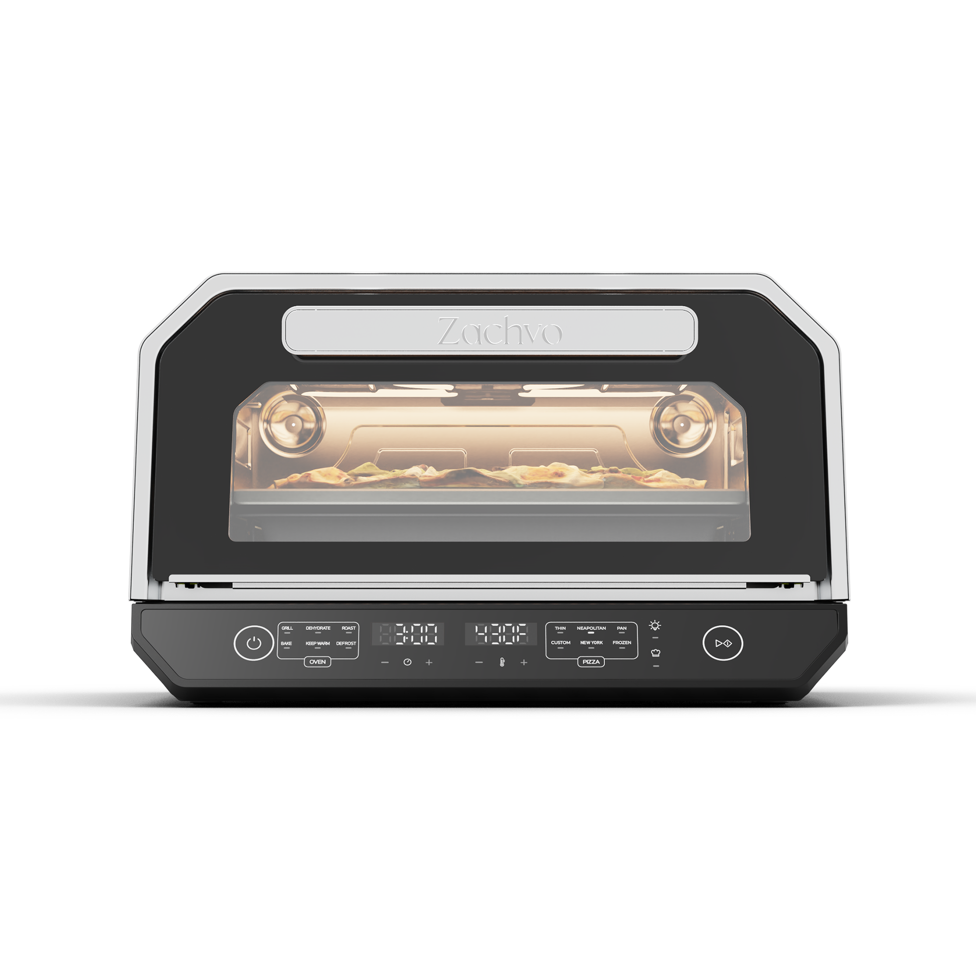 Zachvo-Foma-P113 Pizza Oven with Top Window-Silver