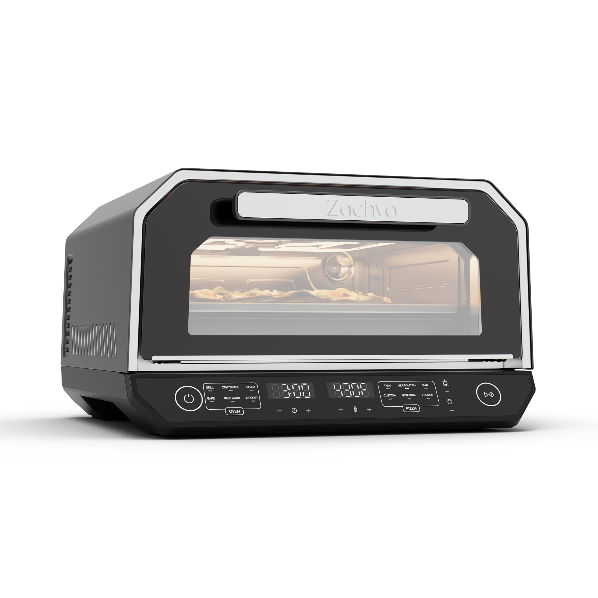 Zachvo-Foma-P113 Pizza Oven with Top Window-Black