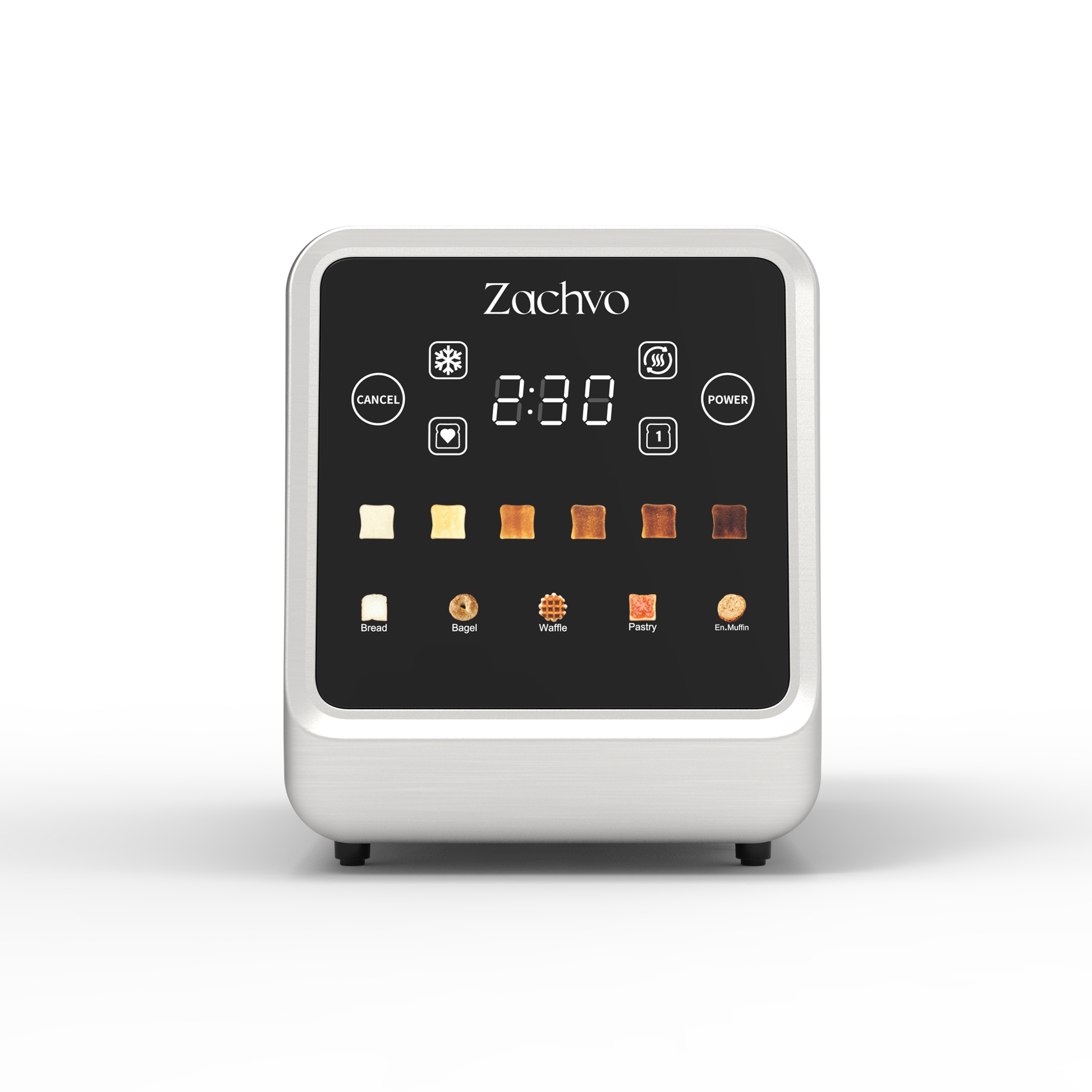 Zachvo-Glow-F2S-2 Slices Toaster with LED Touchscreen