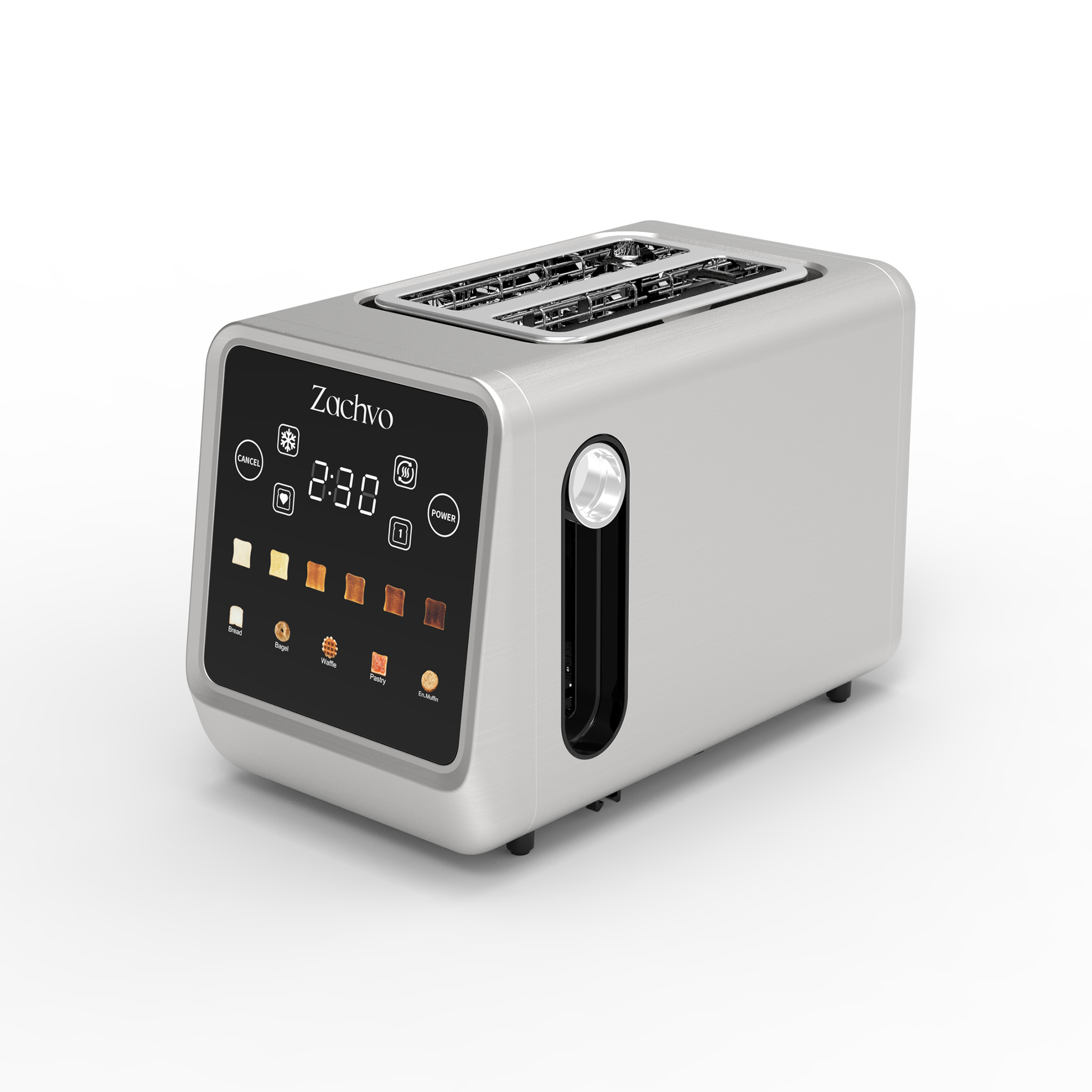 Zachvo-Glow-F2S-2 Slices Toaster with LED Touchscreen